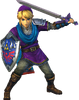 Link avec la tenue violette, du DLC Master Quest