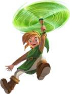 Link qui utilise la baguette des Tornades.
