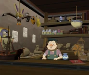 La careta de keaton, así como otras máscaras en la pared de la Galería Minitendo en The Wind Waker.