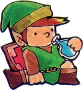 Artwork of Link drinking Life Potion