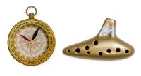 Boussole Horloge Ocarina Or HWL