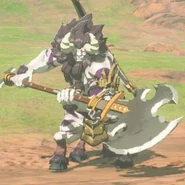 A Silver Lynel wielding a Savage Lynel Spear