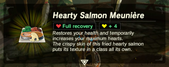 Hearty Salmon Meunière | Zeldapedia | Fandom