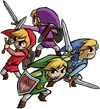 Artwork of the four Links from Four Swords Adventures