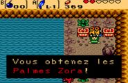 Link qui obtient les palmes Zora dans Oracle of Seasons