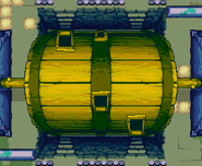 The barrel found in the central room