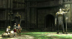 Perícleo, Salma y Sad investigando en las ruinas de la Arboleda Sagrada, durante los créditos finales.