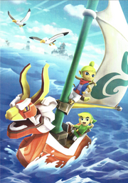 Hyrule Warriors Legends Artwork King of Red Lions, Toon Link, and Tetra (Artbook Portrait)