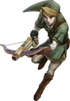 Artwork of Link wielding the Crossbow from Link's Crossbow Training