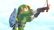 Link mentre usa la Fionda