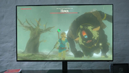 Link battling a Hinox from Breath of the Wild in Nintendo's Super Bowl LI commercial