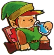 LinkPocion.png (252 kB) Artwork de Link bebiendo una poción en The Legend of Zelda.