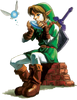 Link qui joue de l'ocarina