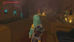 BotW] Trying to sell currently equipped clothing at the Gerudo Secret Club.  In the JP version, she says I might reconsider when you're a bit more  grown up. : r/zelda