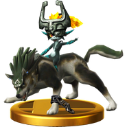 Wolf Link Trophy featuring Midna from Super Smash Bros. for Nintendo 3DS / Wii U