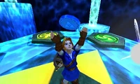 OoT-Link obteniendo el Medallón del Agua