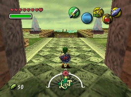 Link at  during the daytime of the Final Day (Japanese version). Note the green sky.