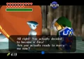Princess Ruto reacting to the Zora Mask in Ocarina of Time