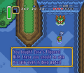 Link obtaining the Zora's Flippers in A Link to the Past