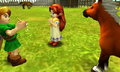 Malon teaching Link "Epona's Song" in Ocarina of Time 3D