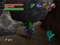 Adult Link lifting a large Rock from Ocarina of Time