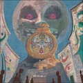 Majora's Mask 3D artwork of the Moon above the Clock Tower