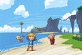 Link, Aryll, and Grandma on Outset Island