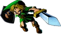 Link in an attack pose