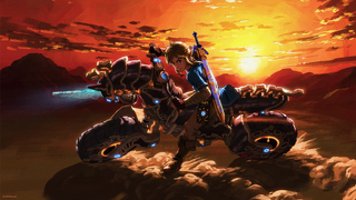 BotW Link Riding Master Cycle Zero Artwork