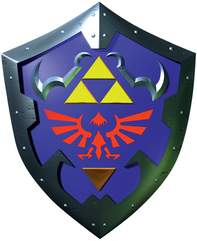 The Legend Of Zelda Shield Triforce Hylian Crest Metal 2 Piece Pin