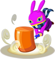 Ravio demonstrating the Hammer's use in A Link Between Worlds