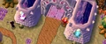 The front gate to Lorule Castle with Shadow Link standing close by