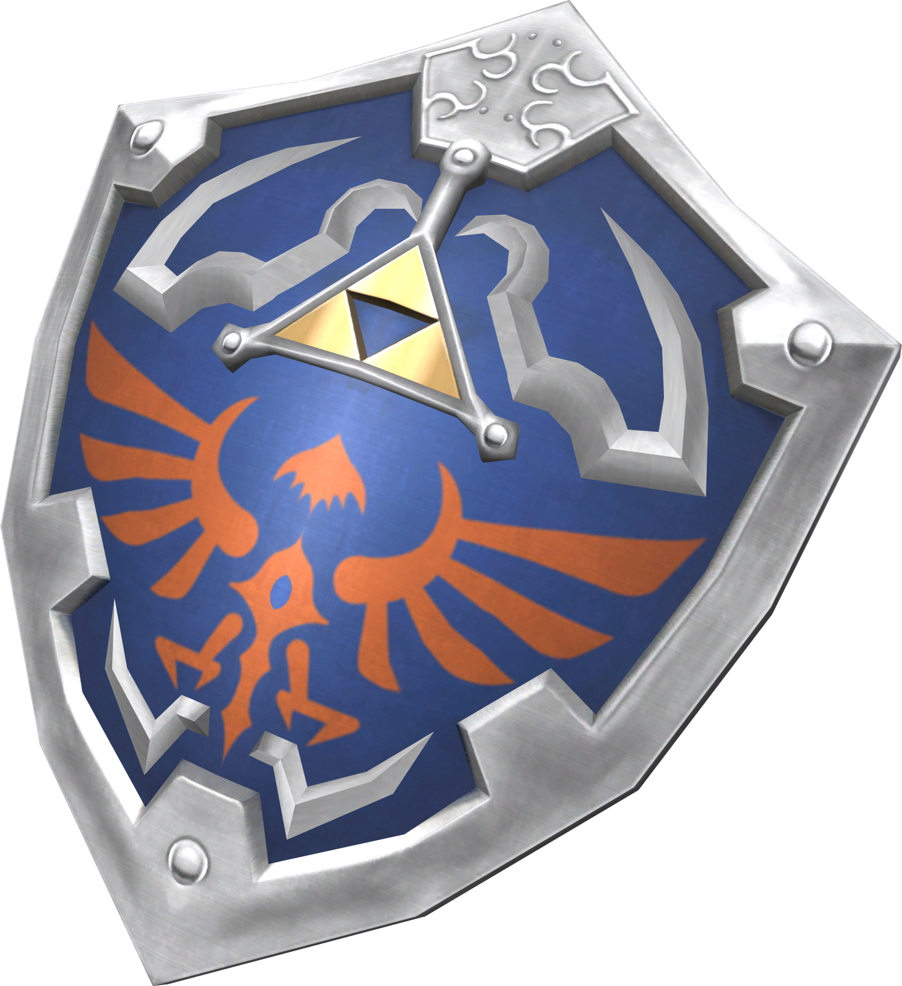 The Legend Of Zelda Shield Triforce Hylian Crest Metal 2 Piece Pin