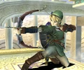 Official screenshot of Link using his Bow in Super Smash Bros. Brawl