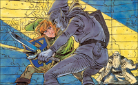 TAoL Link Fighting Link's Shadow Artwork