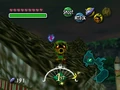 Deku Link on the roof of the Tourist Center in Majora's Mask