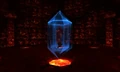 Link in the Dungeon-warping Crystal in Ocarina of Time 3D