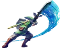 Link swinging the Master Sword