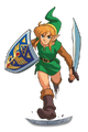 Artwork of Link using the Pegasus Shoes in A Link to the Past