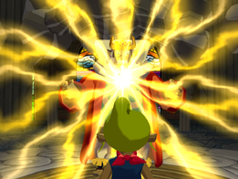The King of Hyrule revealing Tetra's true identity after reassembling the Triforce of Wisdom