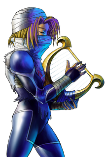 OoT Sheik with Harp Artwork