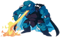 Artwork of a Blue Zazak from A Link to the Past