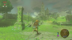 Link approaching the Temple of Time during a storm