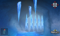 Ice Stalagmites and Icicles found in the Ice Cavern in Ocarina of Time 3D