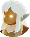 A bust of a Sky Child wearing the "Elf Hair".