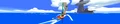 Link heading to Dragon Roost Island from The Wind Waker