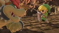Toon Link facing Bowser