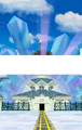 The true height of the Snow Temple in Spirit Tracks, shown with empty space to represent the spacing of the two Nintendo DS screens