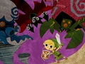 Link battling the first 3 bosses of the game.