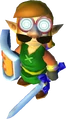 Link donning the Hint Glasses